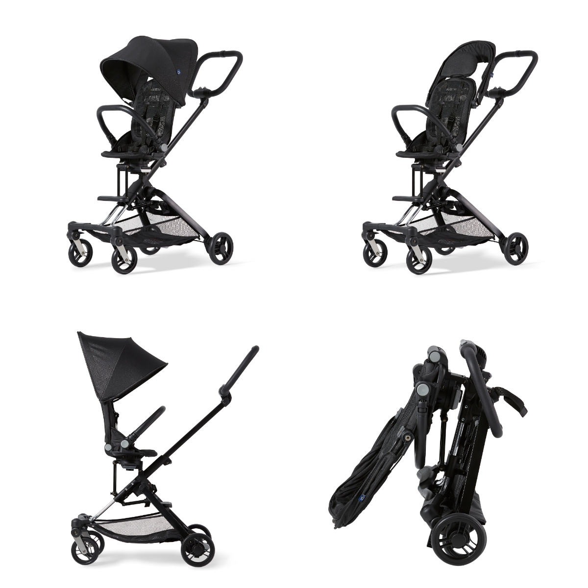 Unilove Xe đẩy siêu nhẹ 2 trong 1 On The Go dễ dàng gấp gọn, có mái vòm chống tia UV và ghế ngồi xoay 360 độ