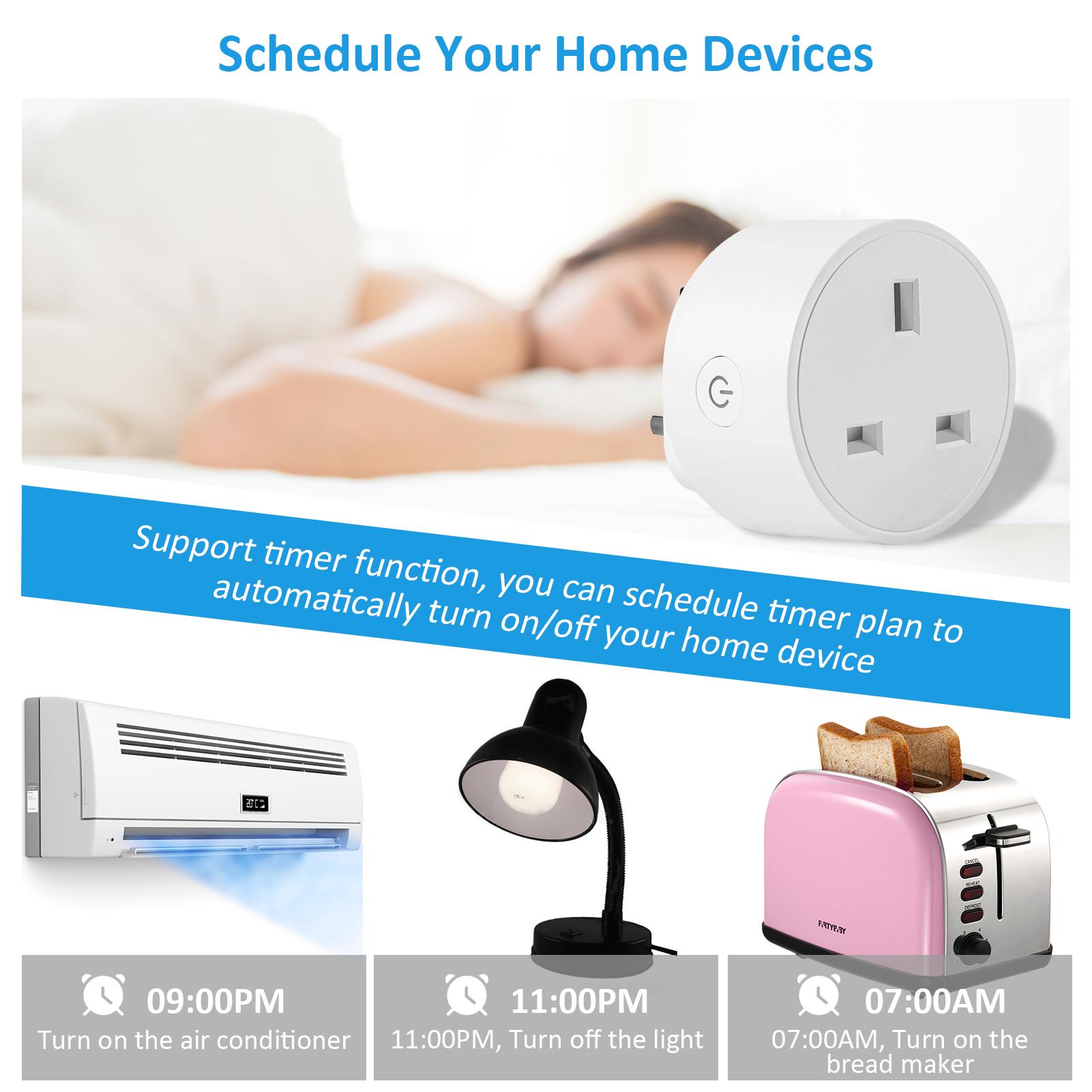 Ổ Cắm Thông Minh Mini Wifi Eu Plug App Điều Khiển Từ Xa Chức Năng Hẹn Giờ Điều Khiển Bằng Giọng Nói 13A 2990W