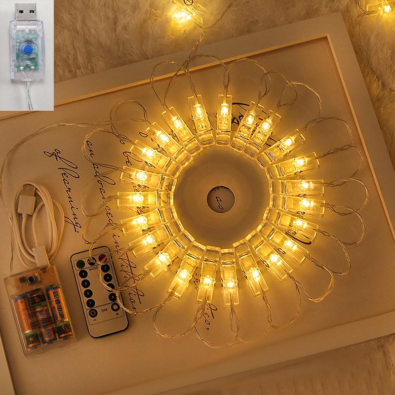 Dây Đèn Led 40 Kẹp Ảnh Chống Thấm Nước Trang Trí Nhà Cửa