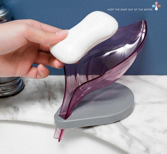Hộp đựng xà phòng hình chiếc lá thoát nước tiện lợi