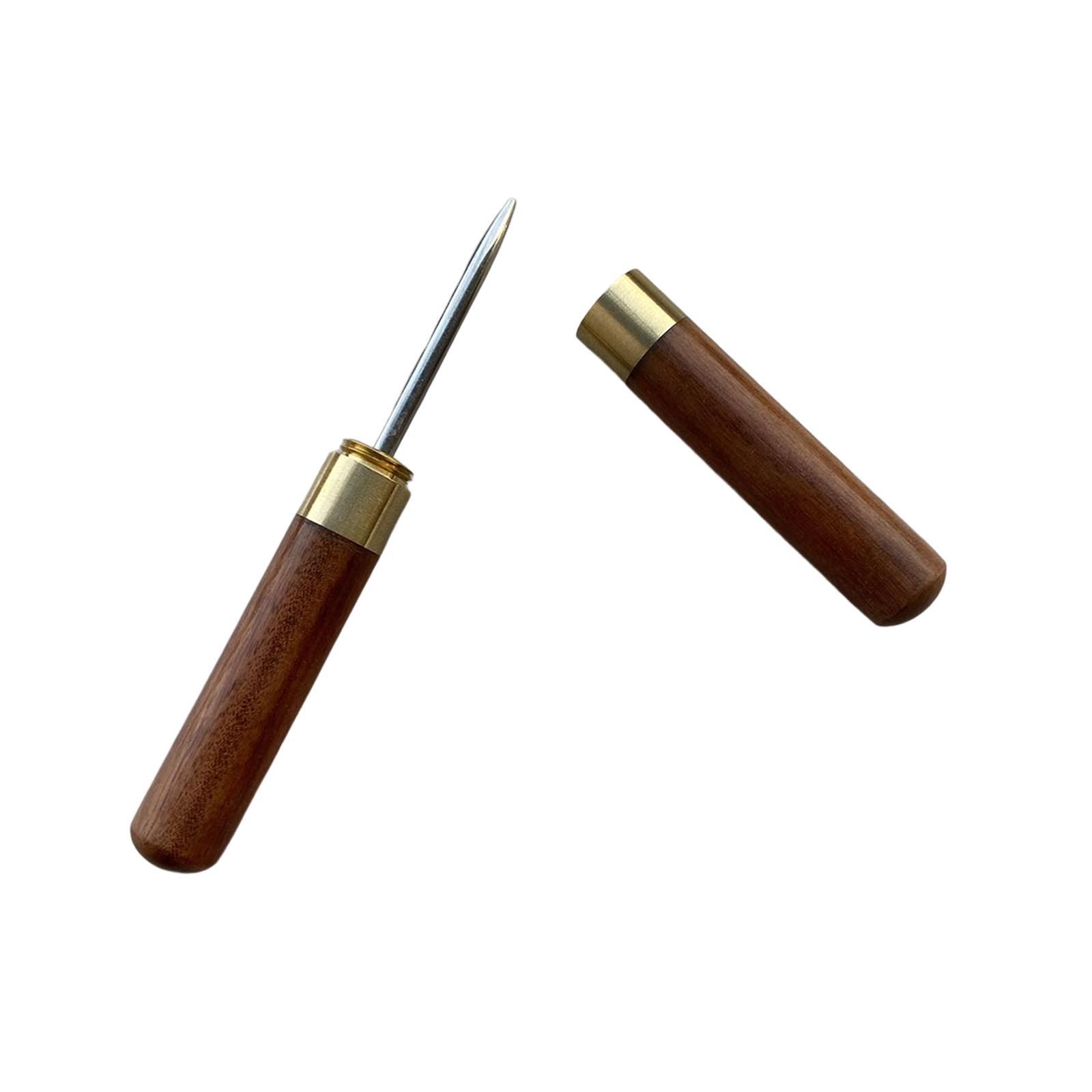 Racquet Stringing Awl, Stringing Machine Tool, Tennis Badminton Racket Awl, Portable Durable Metal Wooden Handle