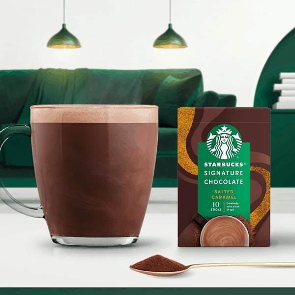 Bột Sô cô la nóng Starbucks Vị Caramel Mặn, thức uống bổ sung dinh dưỡng 200g Vegetarians Vegans