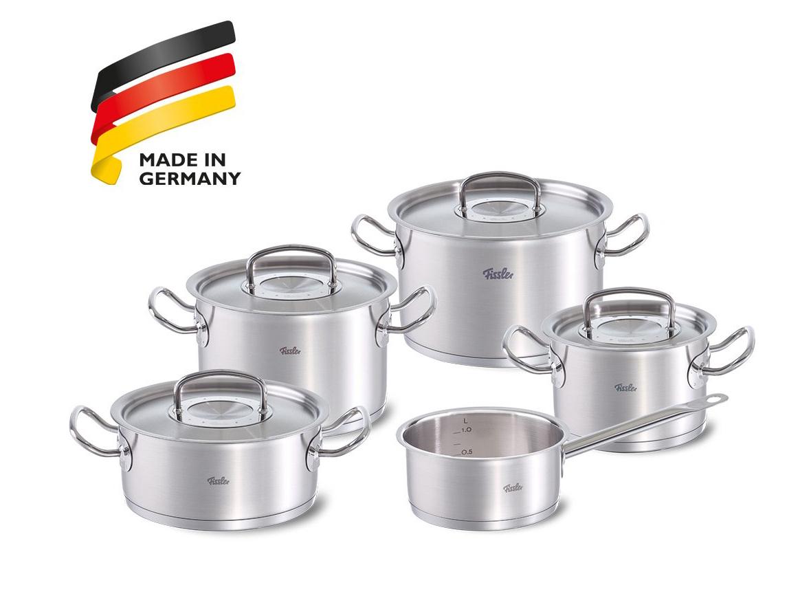 Bộ Nồi Bếp Từ Fissler Original Profi Collection 5 Món, Chất Liệu Thép Không Gỉ, Dùng Cho Mọi Loại Bếp, Made in Germany - Vung thép