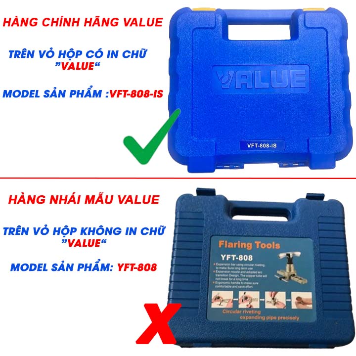 Bộ lã ống đồng VALUE 1 kẹp kèm dao cắt hàng chính hãng