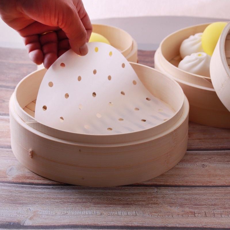Set 100 Tờ Giấy Nến Tròn Đục Lỗ Dùng Lót Xửng Hấp Và Nồi Chiên Không Dầu ANHOME Tiện Lọi Giá Rẻ