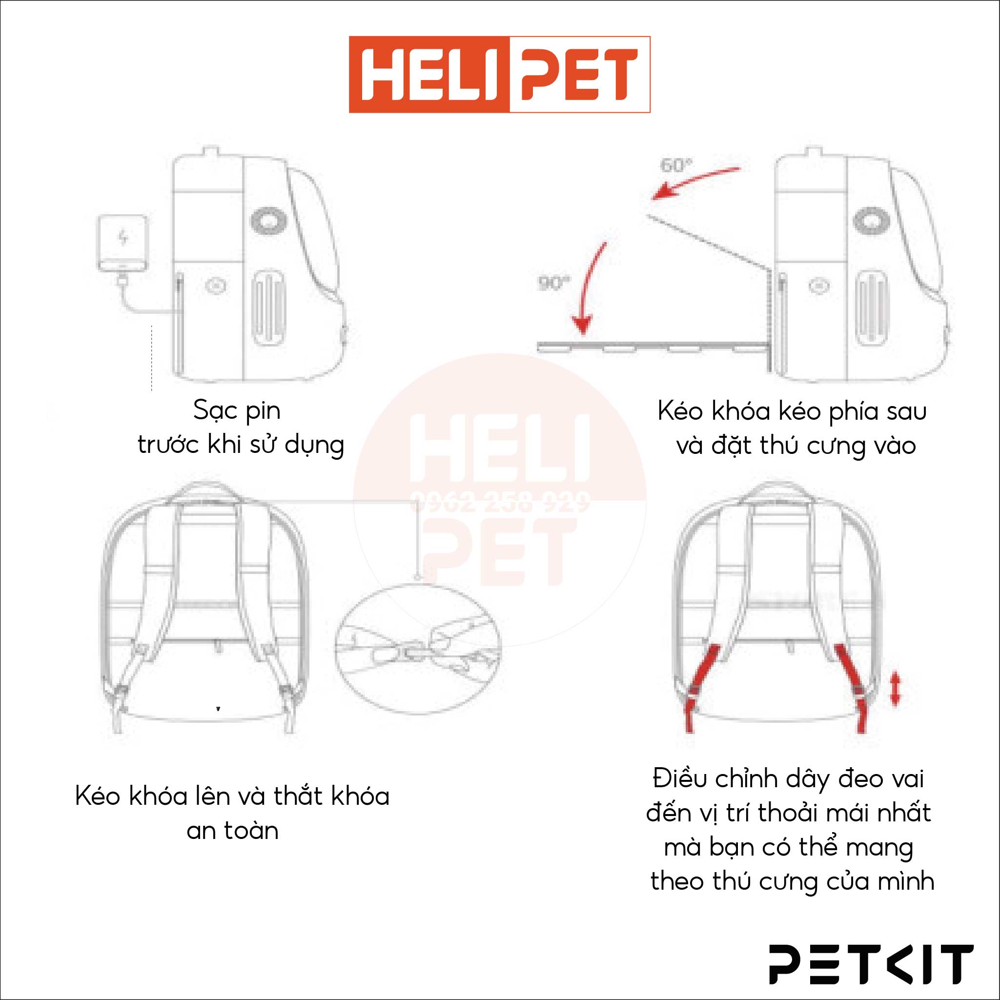 Balo Petkit Điều Hoà Thông Minh Cho Thú Cưng Petkit Breezy ver 2 New 2023 - HeLiPet