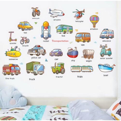 Decal dán tường phương tiện giao thông cho bé 60X90 cm