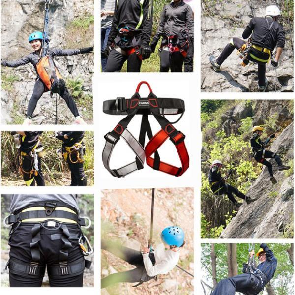 2xClimbing Harness Safety Belt Tree Climbing Rappelling Equip Black Red Gray