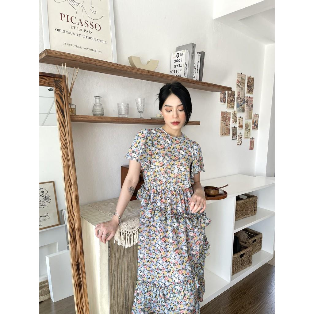 LIIN - Đầm nữ hoa voan tơ hai lớp