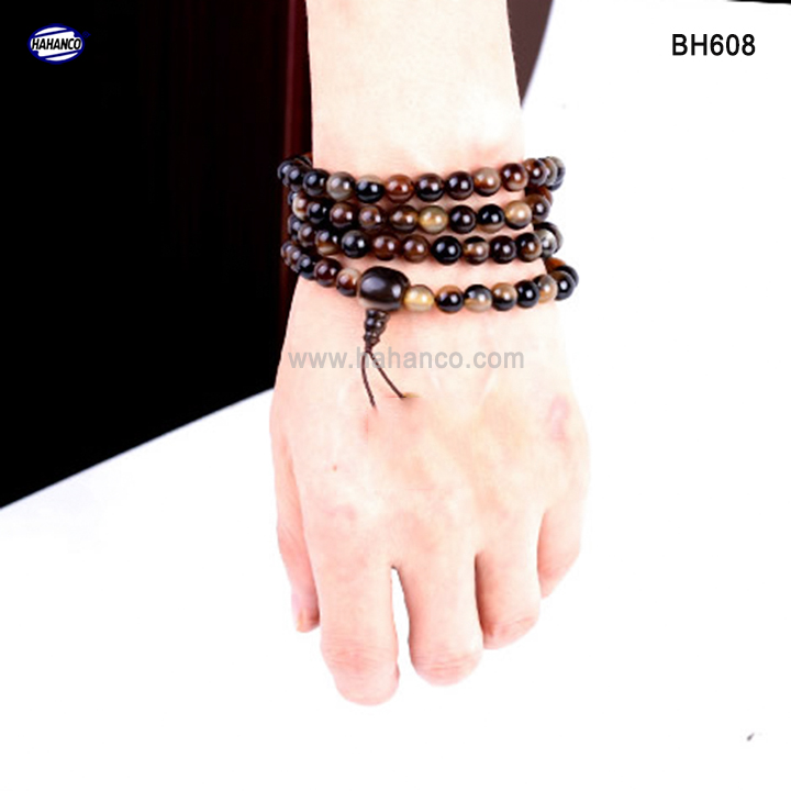 Chuỗi vòng tay/cổ 2 trong 1 với 108 hạt/8mm bằng sừng Trâu và Sừng bò Châu Phi BH608 - phong thủy - Tĩnh Tâm