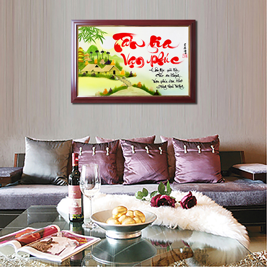 Tranh thư pháp tặng Tân Gia
