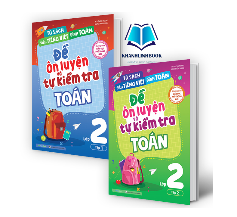 Sách - Combo Đề ôn luyện và tự kiểm tra Toán lớp 2 tập 1 + 2