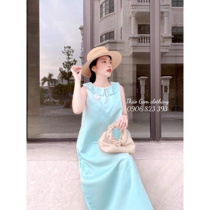 Đầm Thiết Kế Cổ Sen, Váy suông chữ a cổ sen