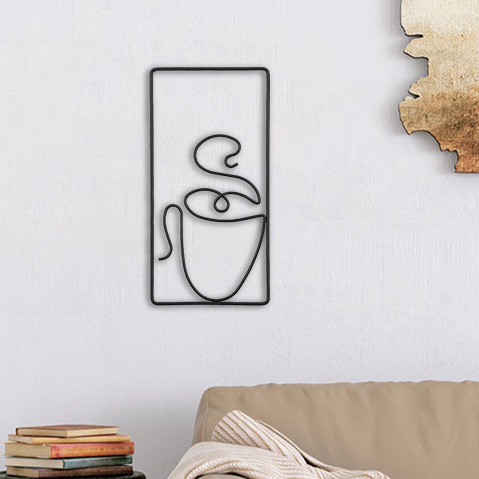 Metal Wall Art Decors Wall Sculptures Painting Line Drawing Wall Hanging Silhouette for Living Room Outdoor Office Bathroom Decoration
