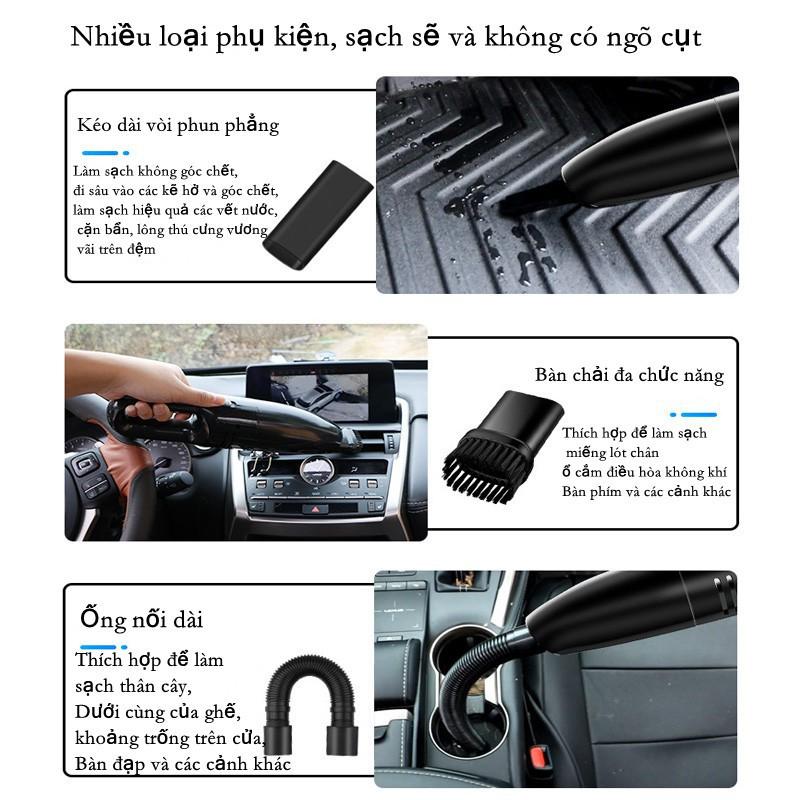 UPUPIN Máy Hut Bụi Cầm Tay Gia đình xe ô tô hút bụi cam tay mini 6000pa tích điện xe hơi không Dây - Hàng Chính Hãng