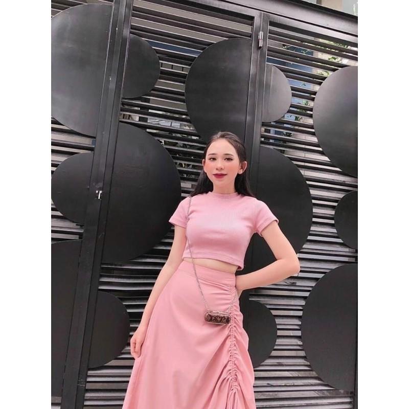 Áo thun trơn body tay ngắn chất borip co giãn nhẹ