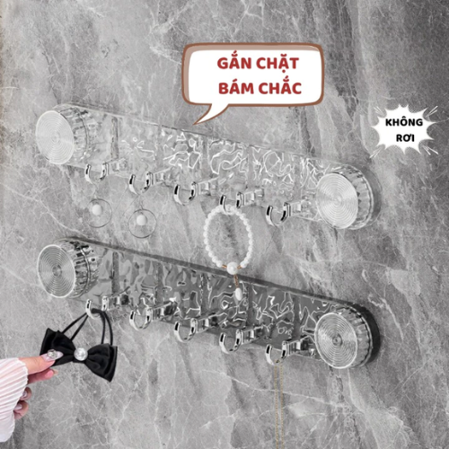 Móc Treo Đồ Hút Chân Không 6 Móc – Chất Liệu Hợp Kim Nhựa Cao Cấp, Chịu Lực Tốt, Không Cần Khoan - Hàng Chính Hãng MINIIN