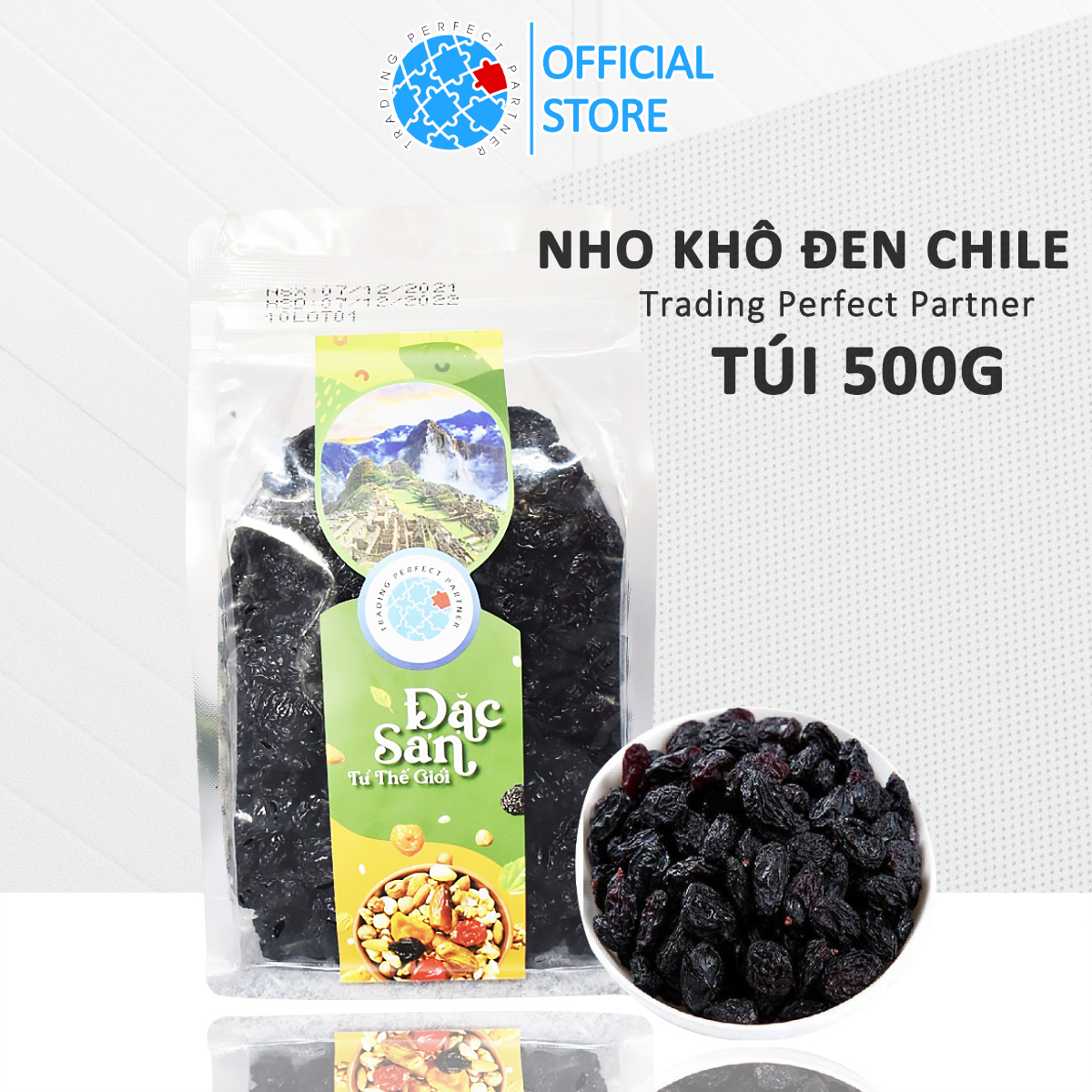 Nho Khô Đen Chile Trading Perfect Partner túi 500g