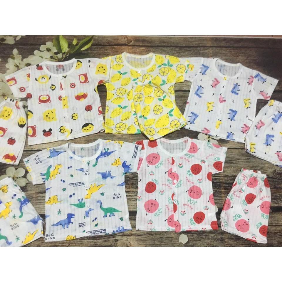 Set 5 Bộ Cotton Giấy Cho Bé Mùa Hè 0-15 Tháng