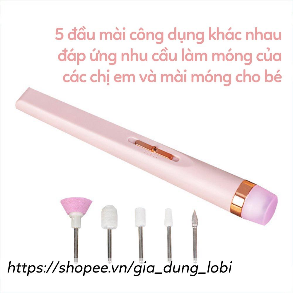 Máy mài móng Finishing Touch Máy dũa móng tay làm nail chuyên nghiệp 5 đầu mài có đèn led loại sạc điện