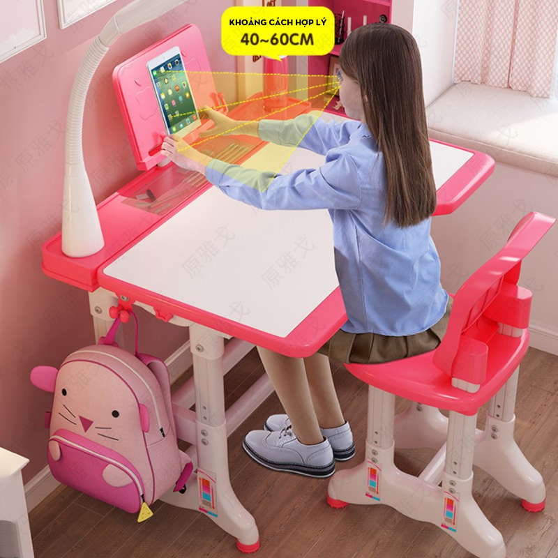 Bộ bàn ghế thông minh tùy chỉnh độ cao và chống gù cho bé - Hàng chính hãng