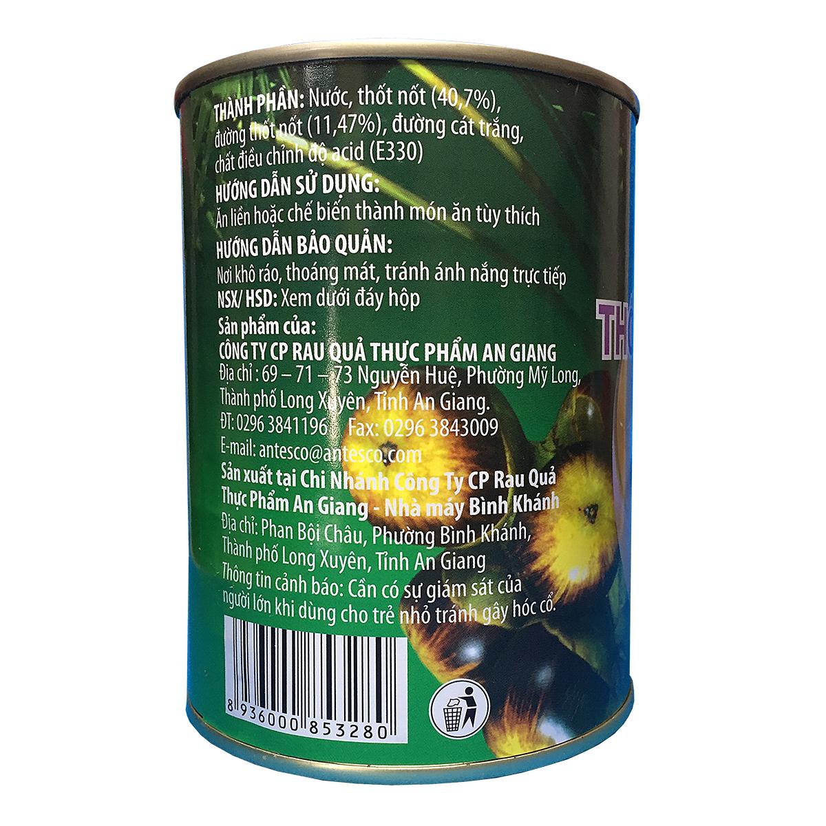Combo 3 hộp Thốt nốt đóng hộp - Thốt nốt đóng lon - Nước trái cây giải khát - Thương hiệu Antesco