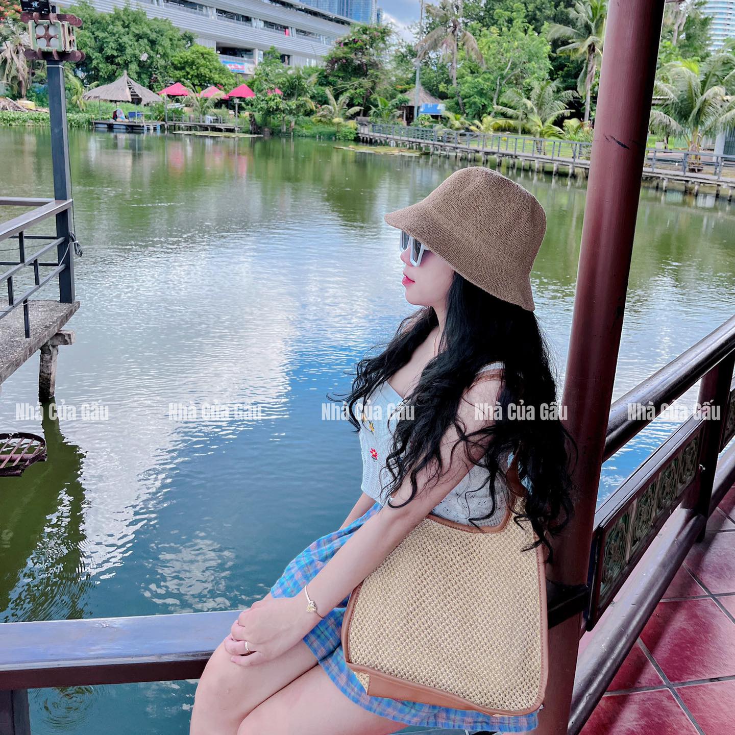 Túi cói dây da đeo vai hàng cao cấp