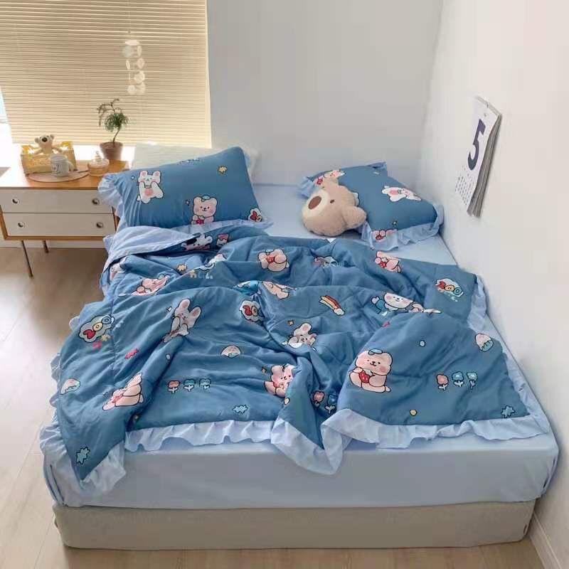 Bộ chăn hè chần bông đũi bèo nhiệt đới