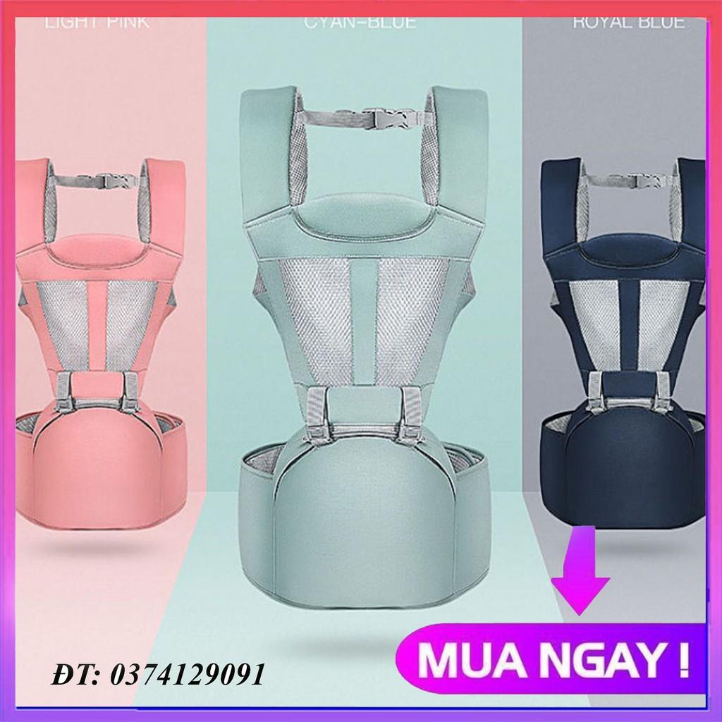 Địu em bé có bệ ngồi chống gù lưng cho bé, đai địu mềm mại giảm đau mỏi cổ vai lưng