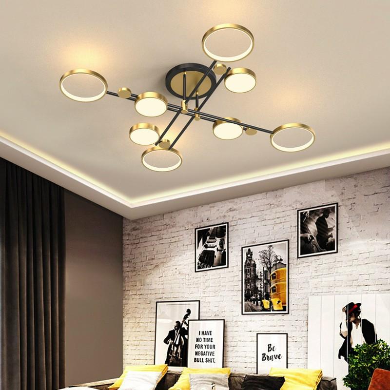Đèn ốp trần led  phong cách Bắc Âu màu vàng trang trí phòng khách, sảnh phòng ngủ, decor spa, khách sản HL8006-8