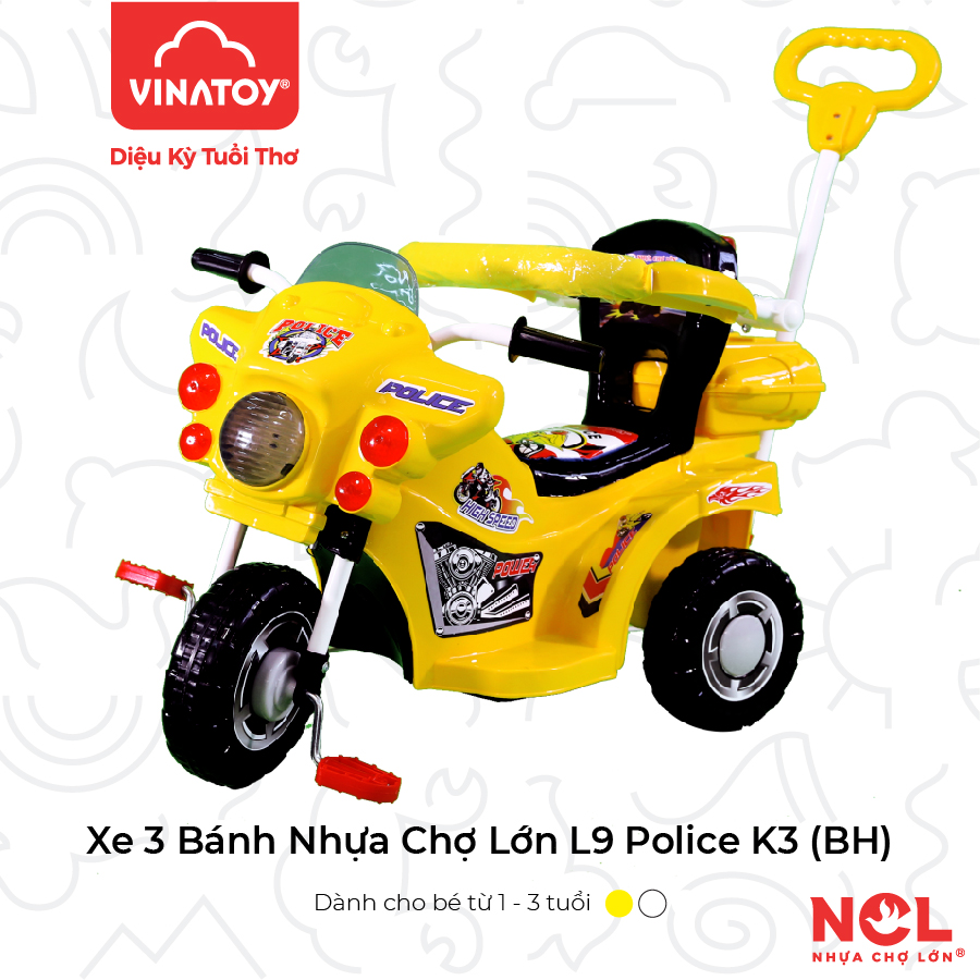 Xe 3 Bánh Nhựa Chợ Lớn L9 Police K3 ĐKBH