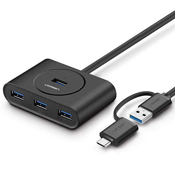 Bộ Chia USB 3.0 4 Cổng - Kết Hợp USB Type - C Ra 4 Cổng USB 3.0 Ugreen - Hàng Chính Hãng