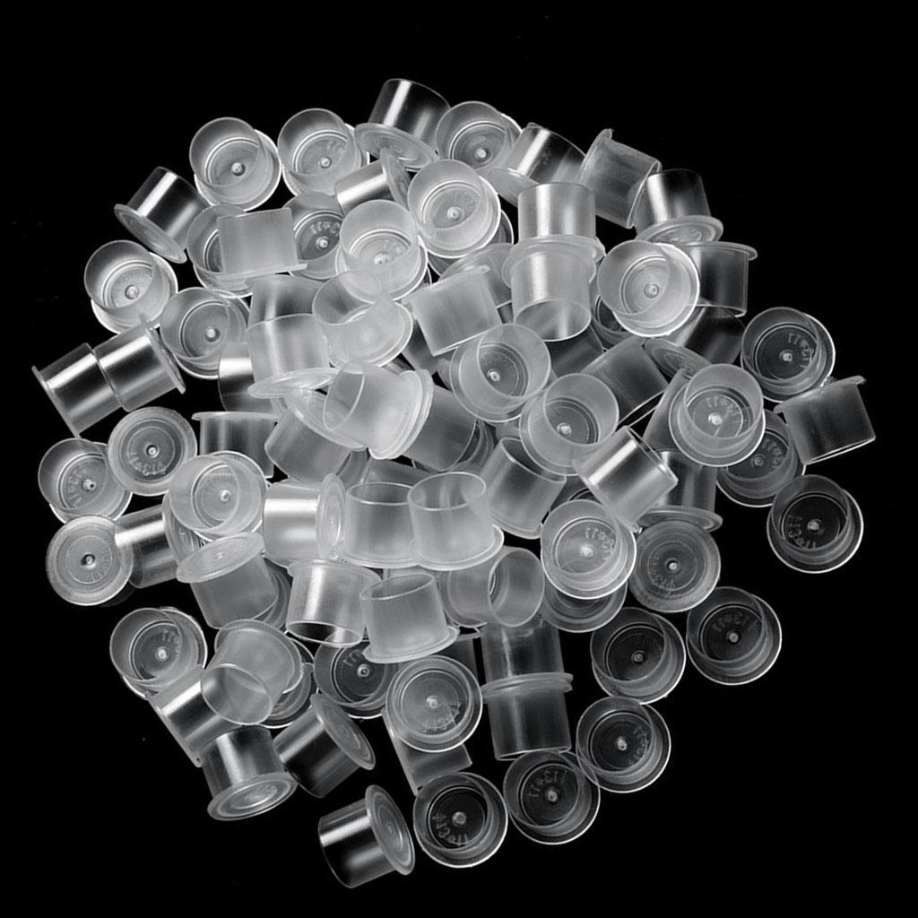 500pcs Tattoo Ink Cups Caps Plastic Pots Pigment Containers Supplies Medium