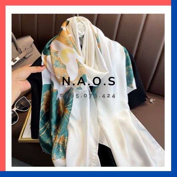 Khăn choàng lụa dài đi biển, đi du lịch- Khăn lụa satin nữ thời trang dáng dài 90x180 quàng cổ-NAO06