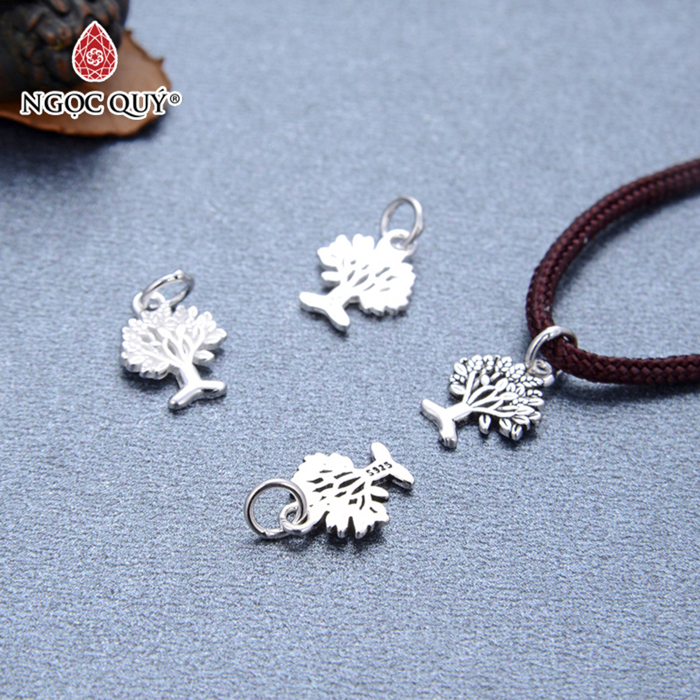 Charm bạc hình cây treo - Ngọc Quý Gemstones