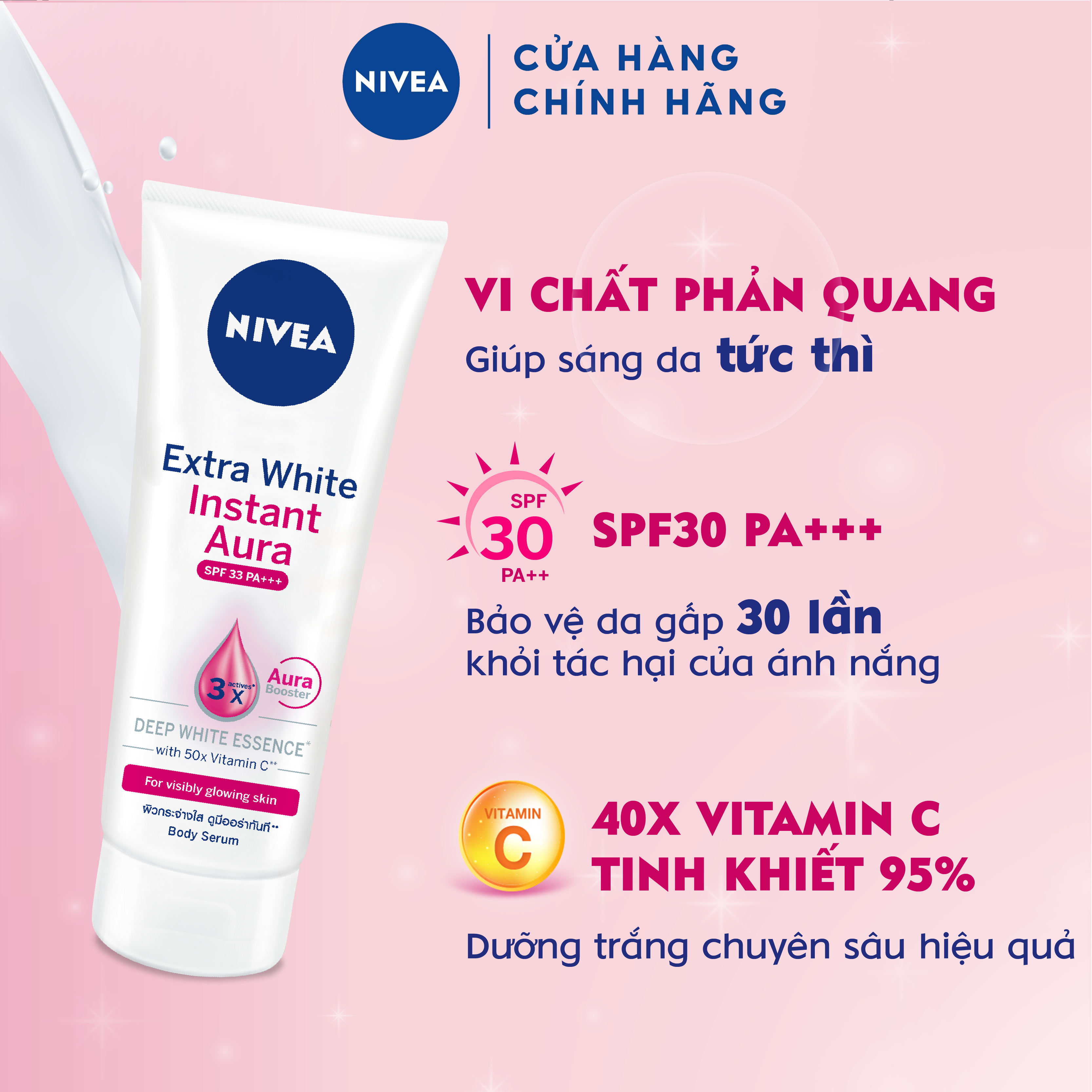 Tinh Chất Dưỡng Thể Giúp Sáng Tức Thì Nivea 83234 (180ml)