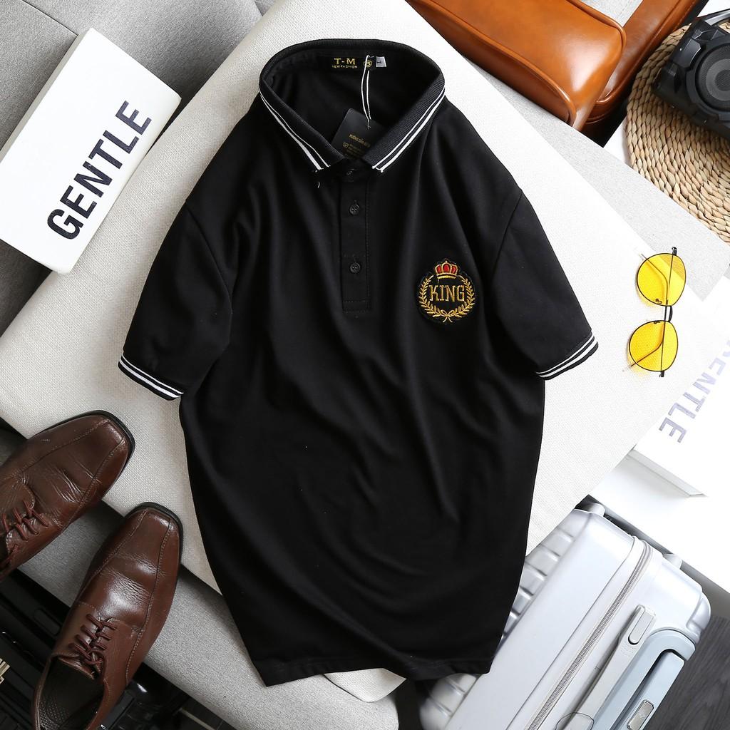 Áo thun polo nam cổ bẻ ngắn tay phối nâu trắng cao cấp mammodel.com