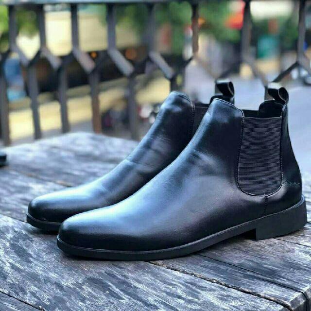 Giày Nam Cao Cổ Da Bò Chelsea Boots