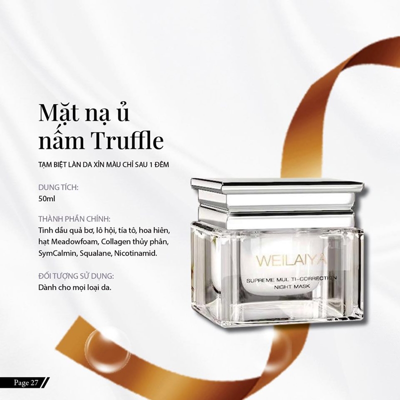 Ủ nấm mặt TRUFFLE WEILAIYA xóa nhăn, xóa tàn nhang, làm trắng da , căng bóng mịn màng