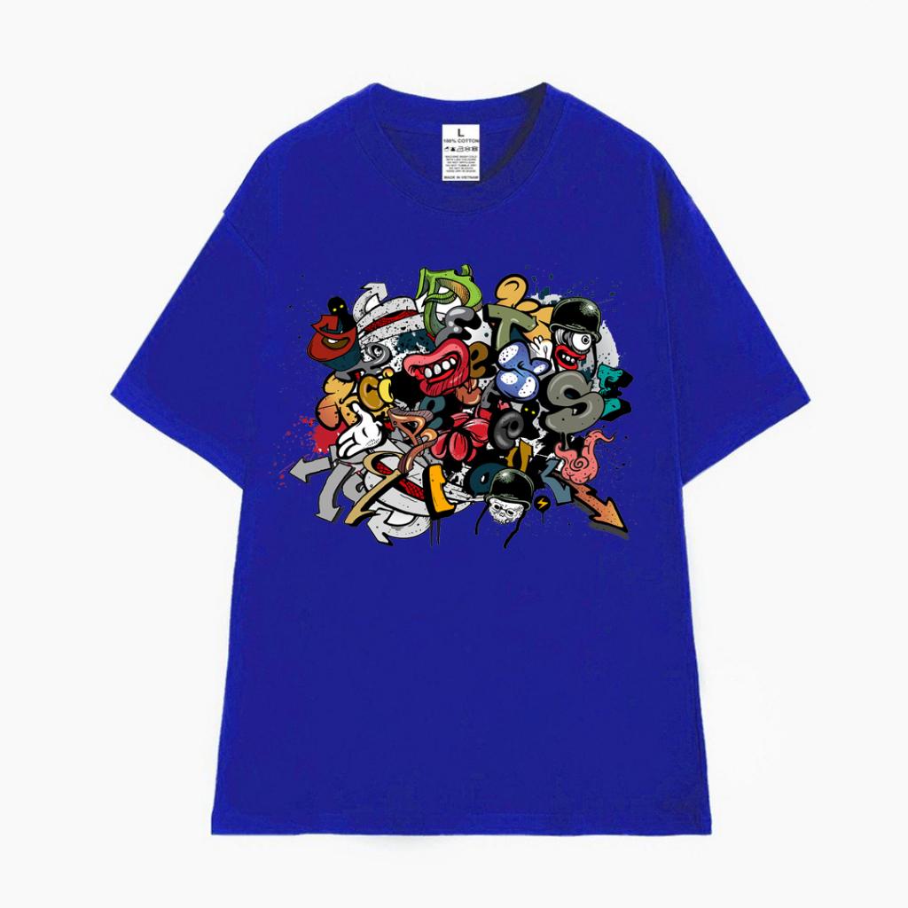 Cao cấp - Áo thun tay lỡ unisex áo phông nam nữ oversize hình Graffiti cá tính - BND15