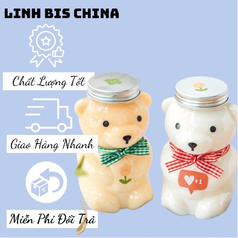 Bình nước cute, bình đựng nước hình con gấu, chai nhựa, cute