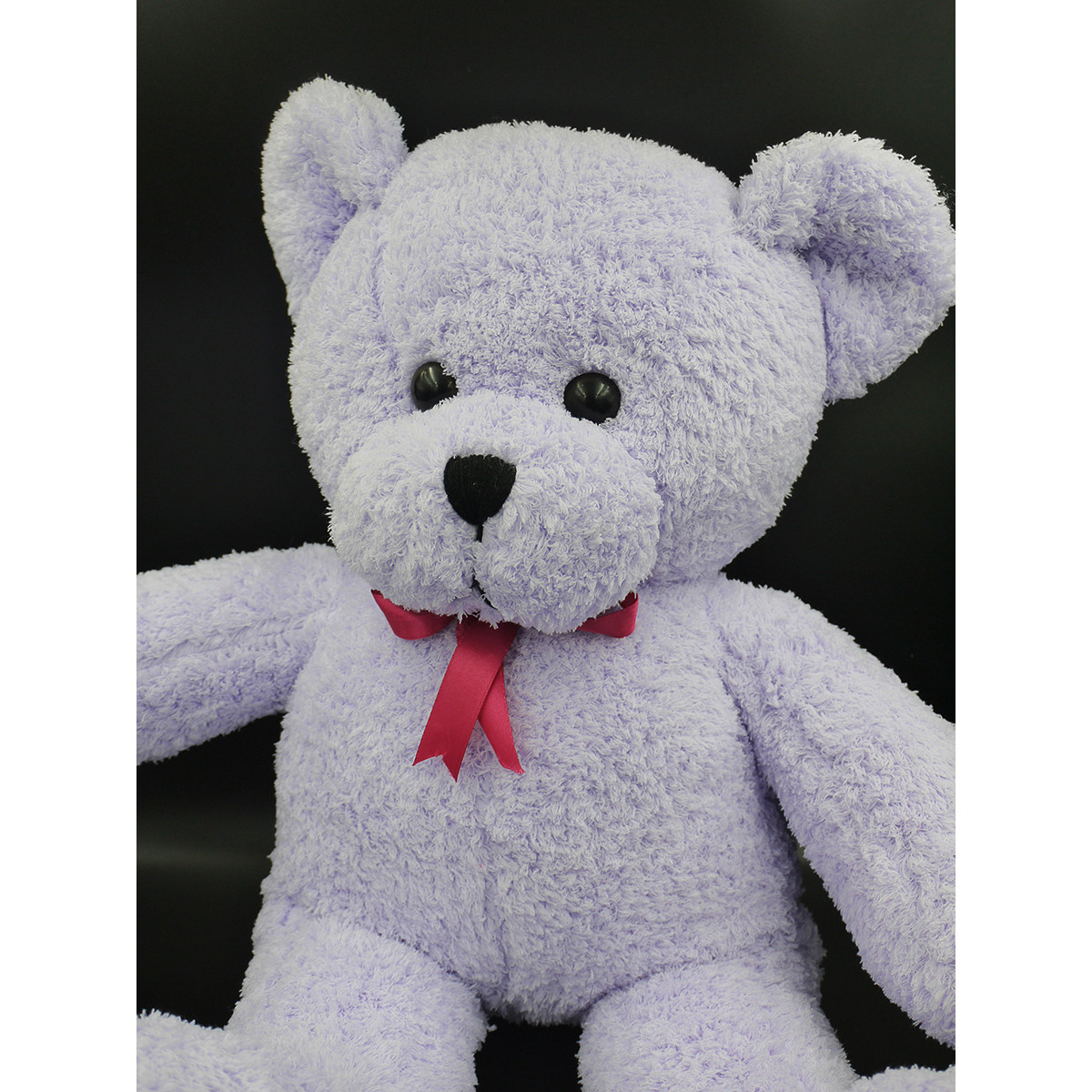 Thú Nhồi Bông Gấu Teddy Tím Lông Xù Siêu Mềm Đeo Nơ 62cm TFH00134