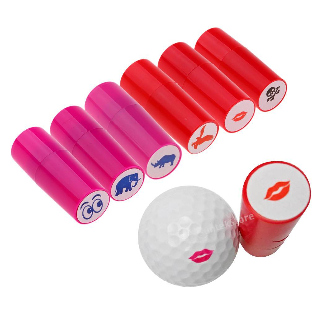 6Pcs Colorfast Golf Ball Stamp Stamper Marker Impression Seal For Golf Fans