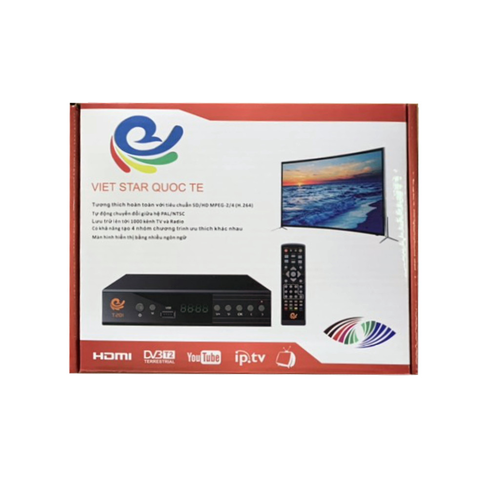 Đầu Thu Truyền Hình Kỹ Thuật Số Vstar DVBT201 - - dau thu truyen hinh mat dat - Full HD 1080p Thu Được 80 Kênh  Phổ thông và radio - Hàng Nhập Khẩu