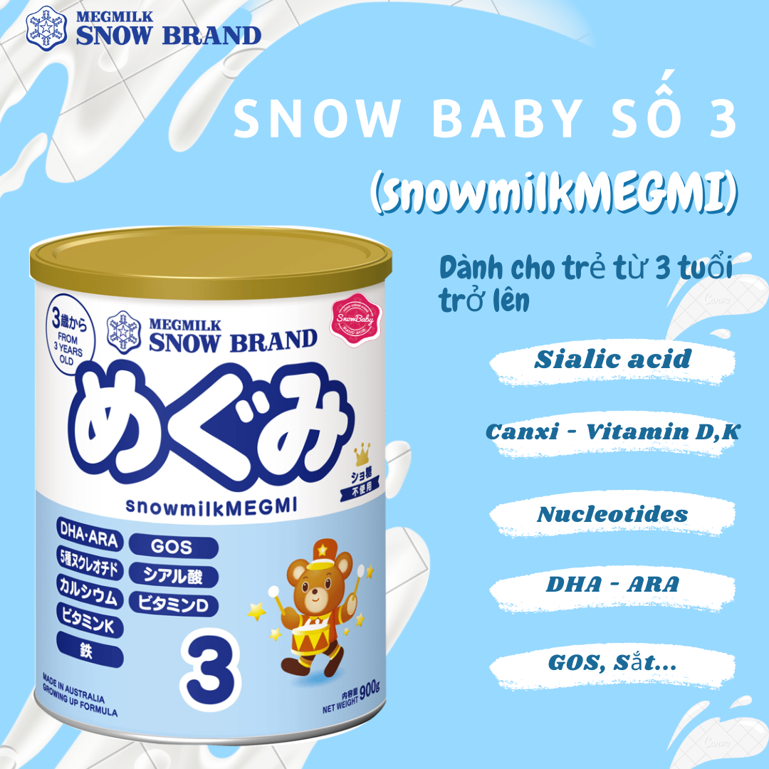 Sữa Snow baby số 3 dành cho trẻ từ 3 tuổi trở lên