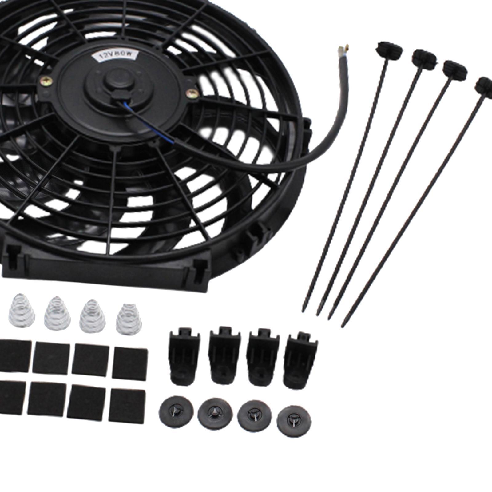 Electric Cooling Fan 12inch Push Performance 12V 80W Easy Installation Mount for Pickup Truck
