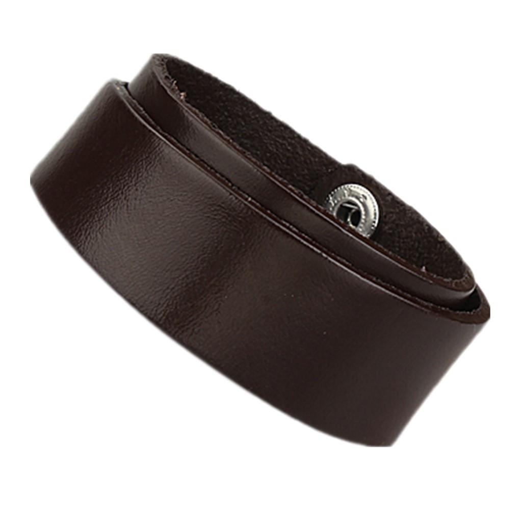Novelty Creative PU Leather Double Circle Double Buckles Bracelet Black