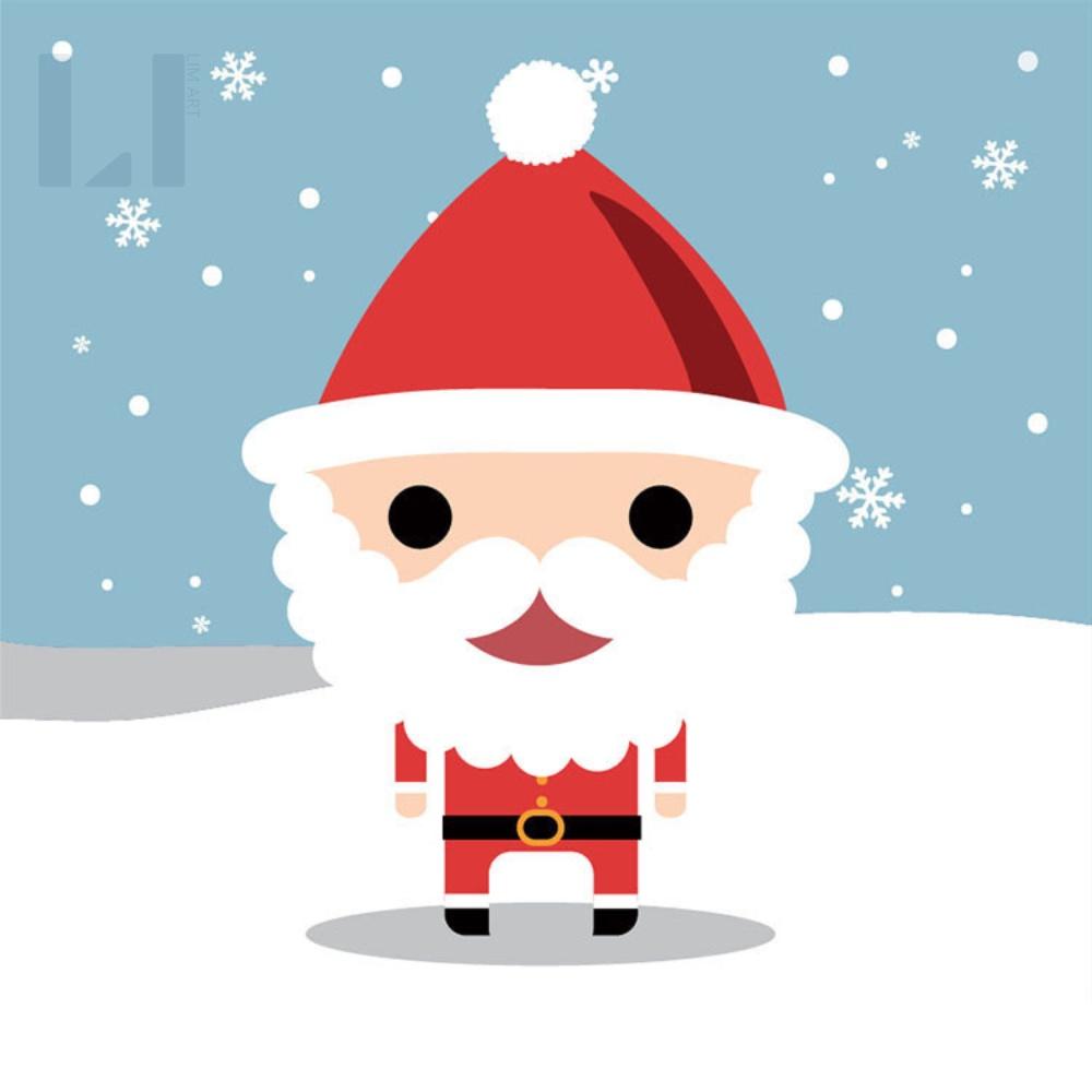 Tranh số hoá có khung Noel size 20x20 - Tranh tô màu cho bé