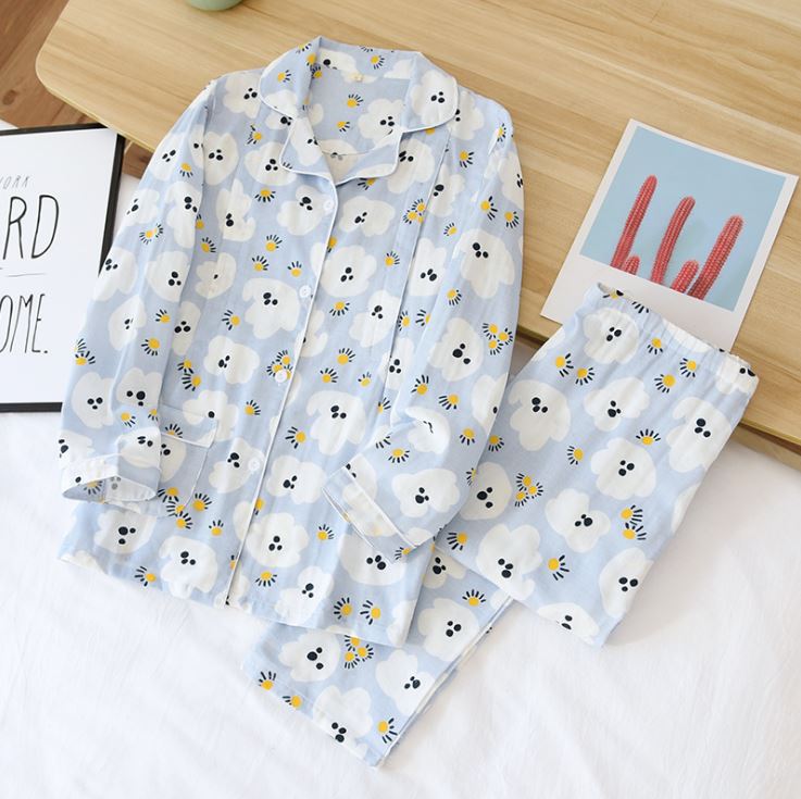 Bộ Đồ Pyjama Bầu Và Sau Sinh Azuno BD2881 Mặc Nhà Chất Liệu Xô Nhật Mặc Mùa Hè Cực Mát Có Thiết Kế Cho Con Bú