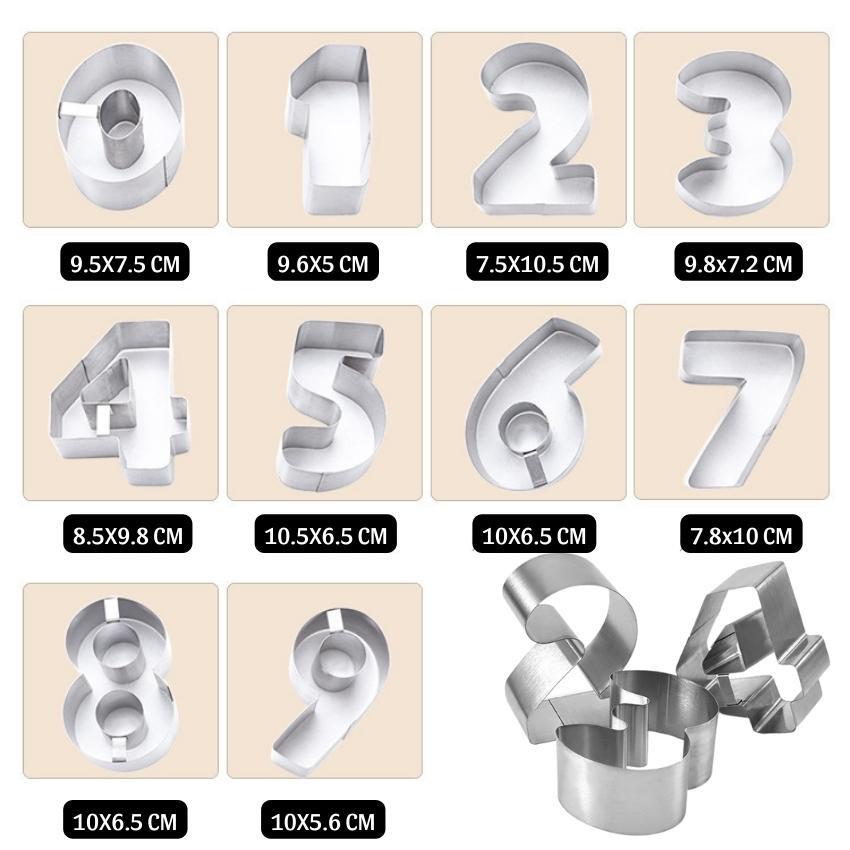 Khuôn Bánh KEM Quy Mousse Bộ 10 Khuôn Nhấn Dụng Cụ Làm Bánh Cookie Cutter Innox Cao Cấp - CBMOUSO10P